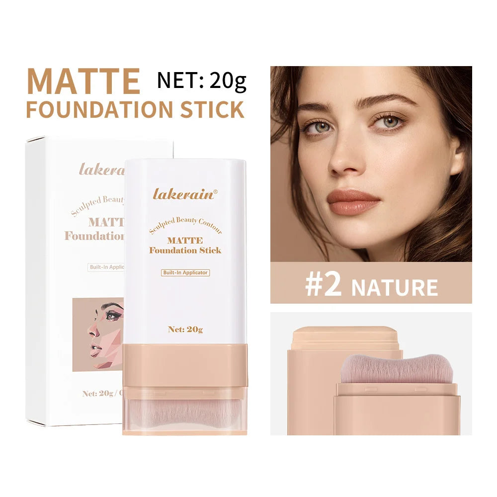 Matte Foundation Stick with Built-in Blending Brush - 22