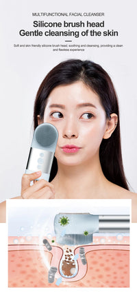 Hot and Cold Facial Cleansing Brush with Heated Massage