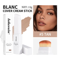 Full Coverage Cream Foundation Stick with Built-in Brush