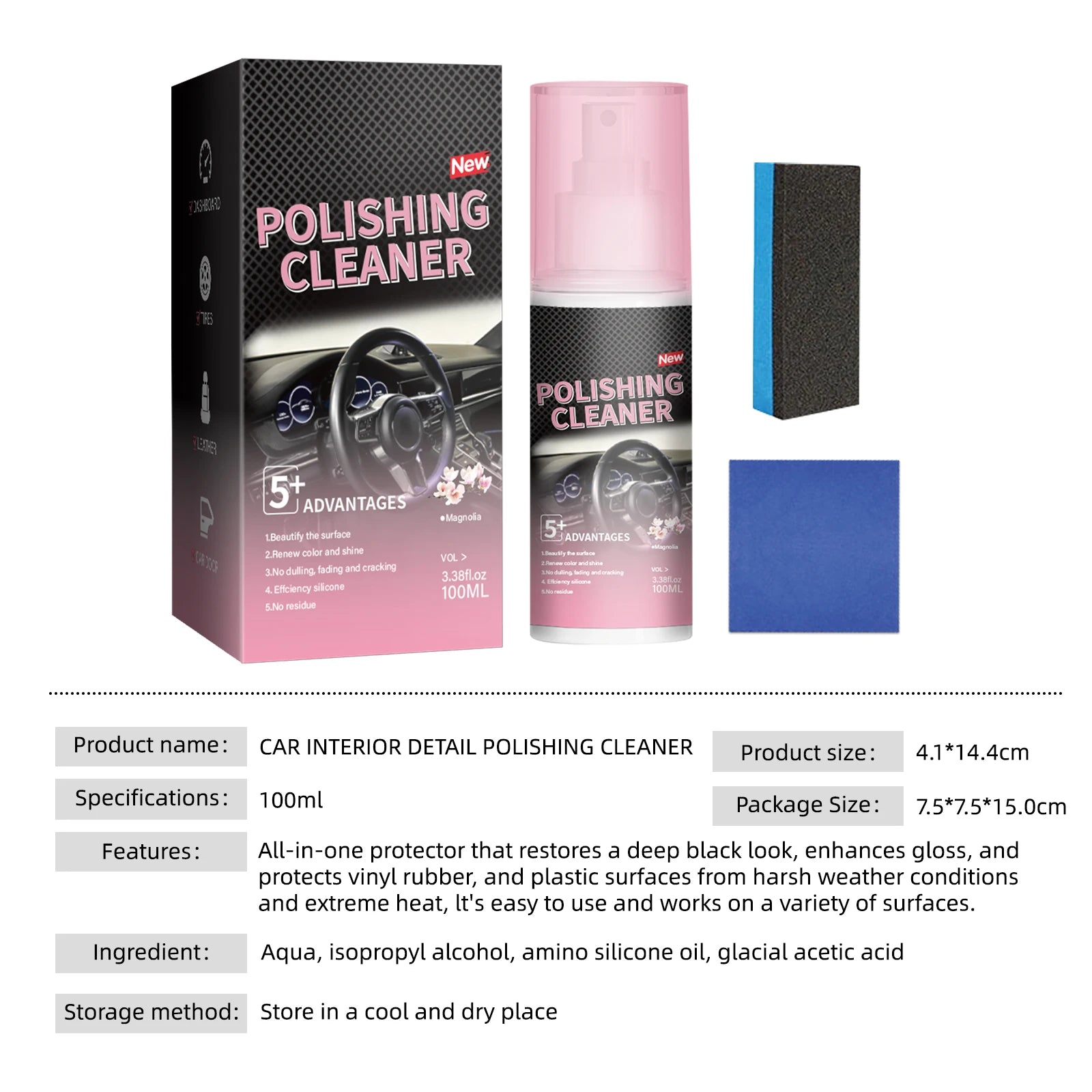 All-in-One Car Interior Restorer and Polishing Cleaner - 12