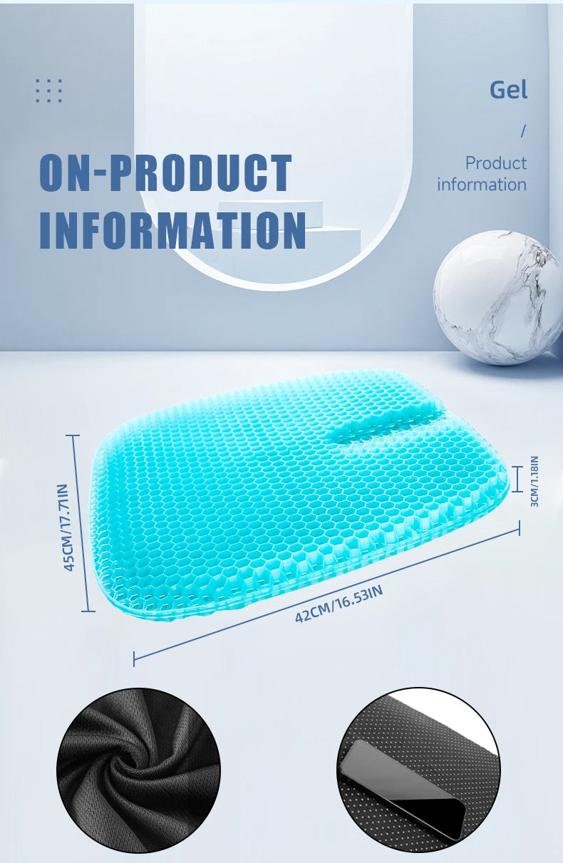 Breathable Honeycomb Gel Seat Cushion for Pain Relief - 17
