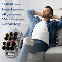 12-Head Handheld Deep Tissue Muscle Massage Gun