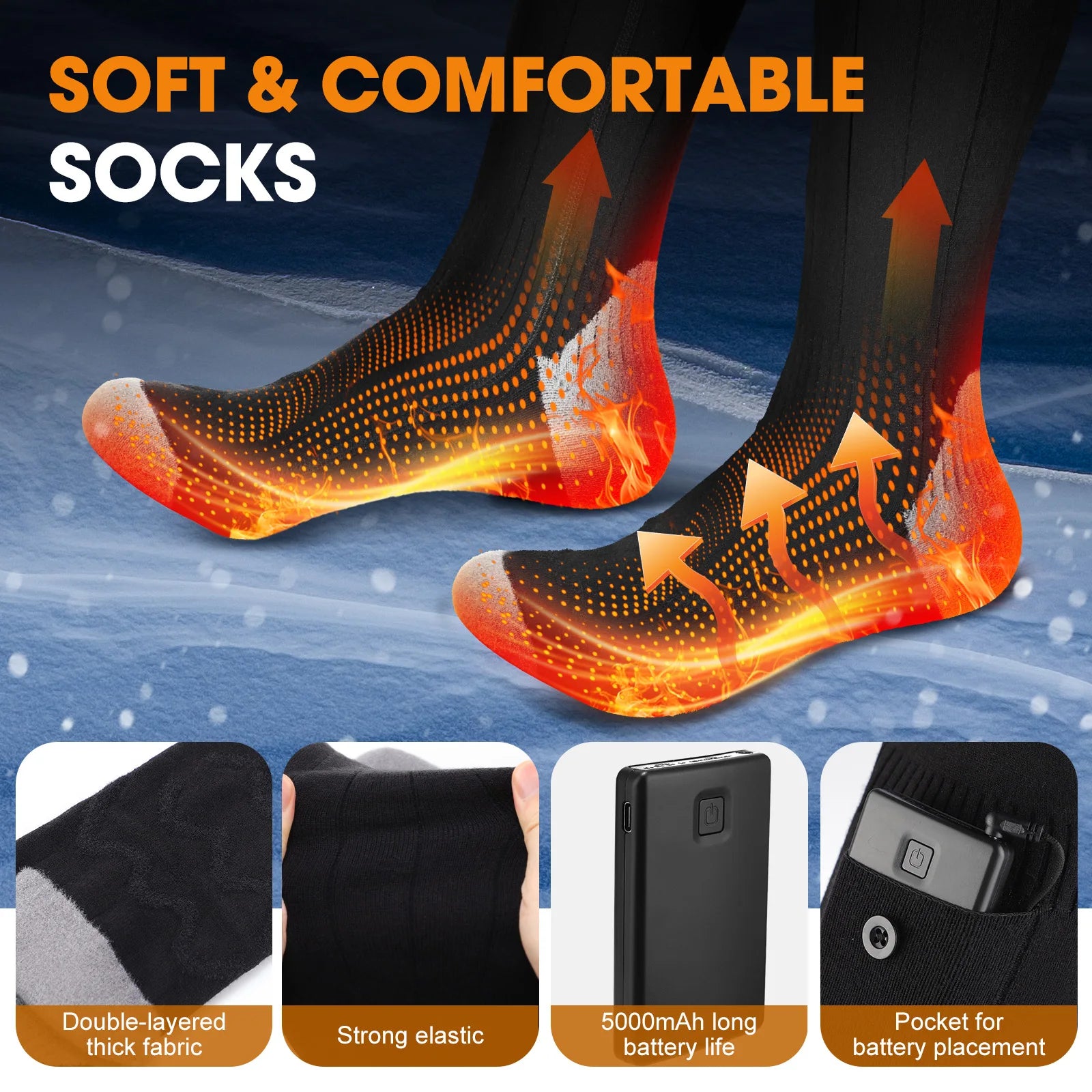App-Controlled Heated Winter Socks for Cold Feet - 5