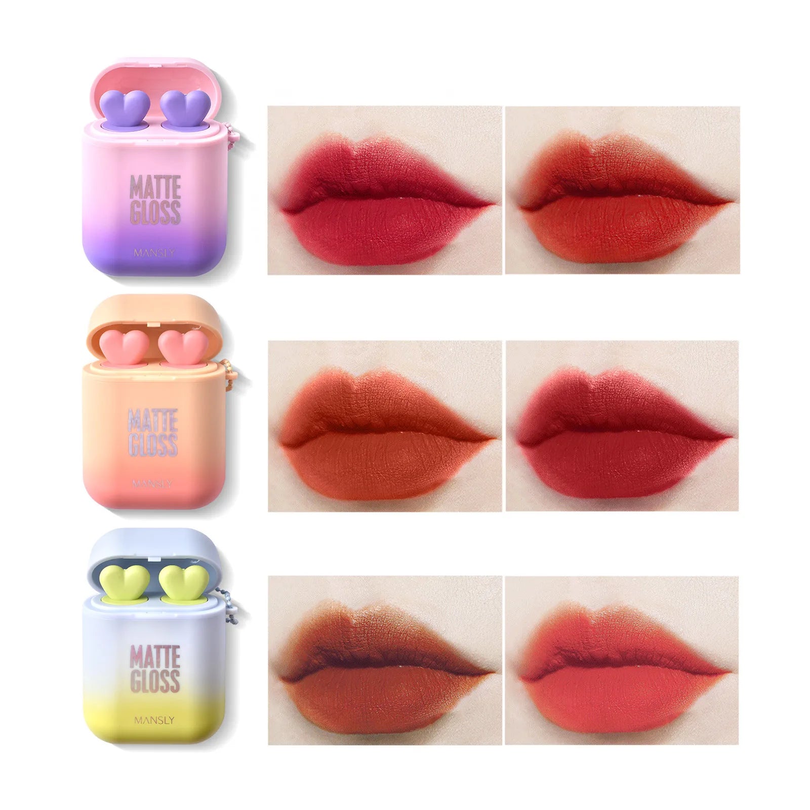 Velvet Matte Liquid Lipstick Set in Portable Charging Case - 1
