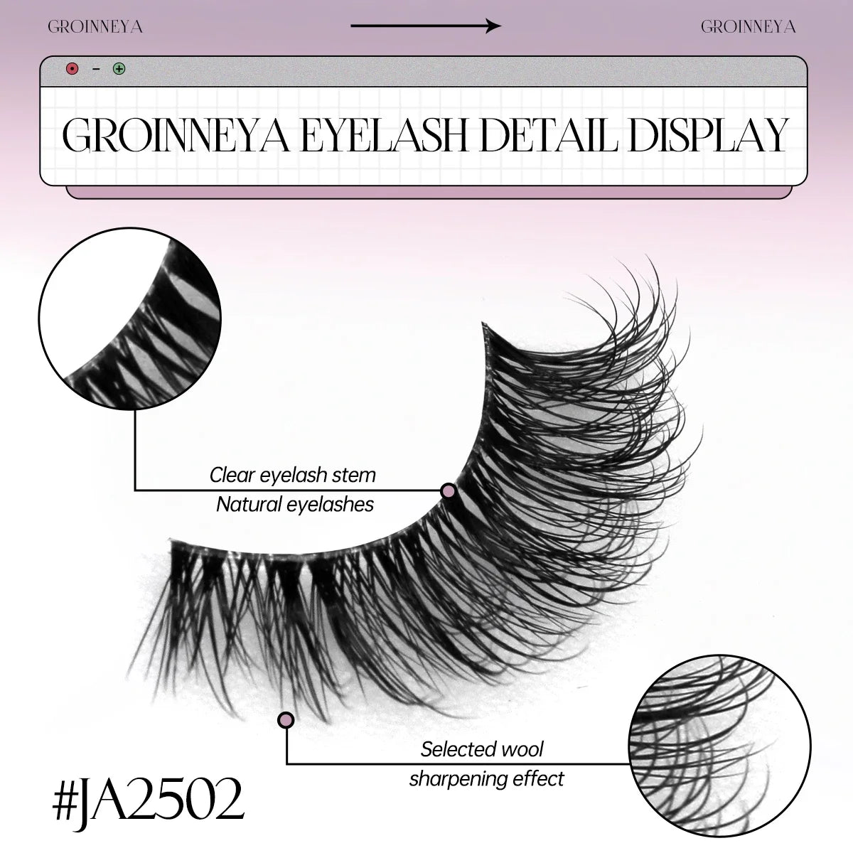 Natural Cat Eye Half Lashes with Invisible Band - 5