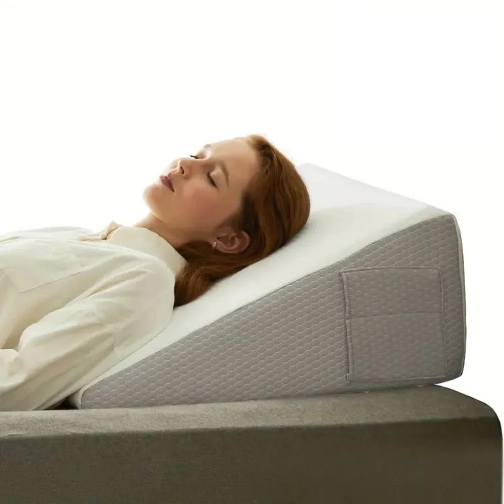 Memory Foam Bed Wedge Pillow for Snoring and Back Support - 3
