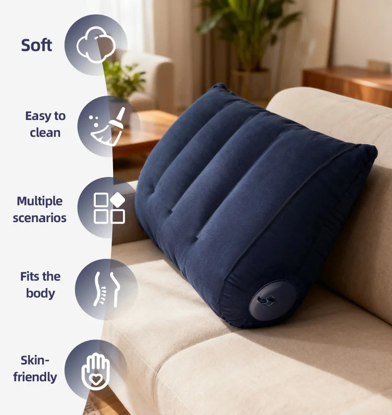 Inflatable Travel Pillow for Neck, Back, and Leg Support - 8