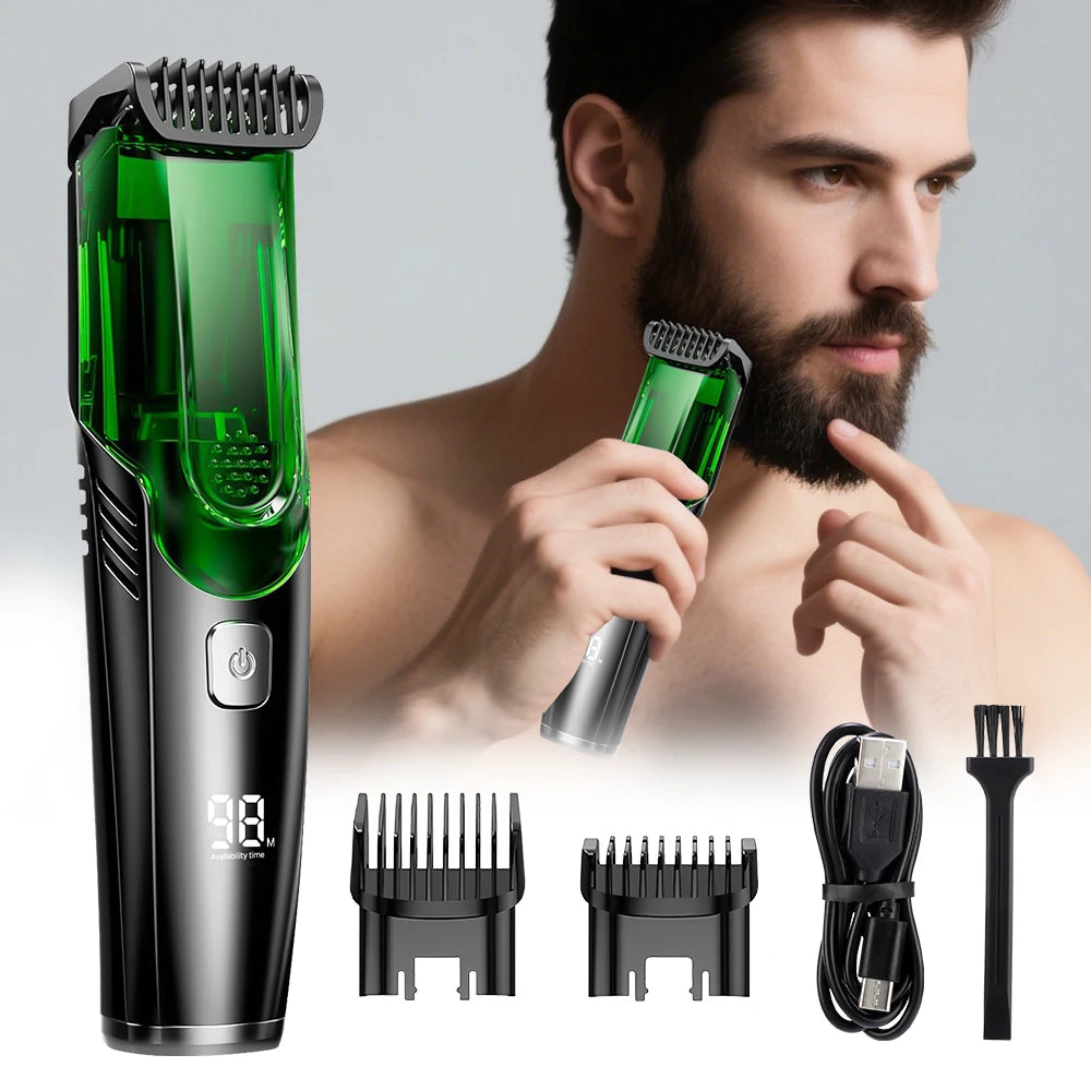 Cordless Vacuum Beard Trimmer with Precision Length Control - 2