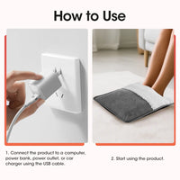 USB Heated Plush Foot Warmer Mat