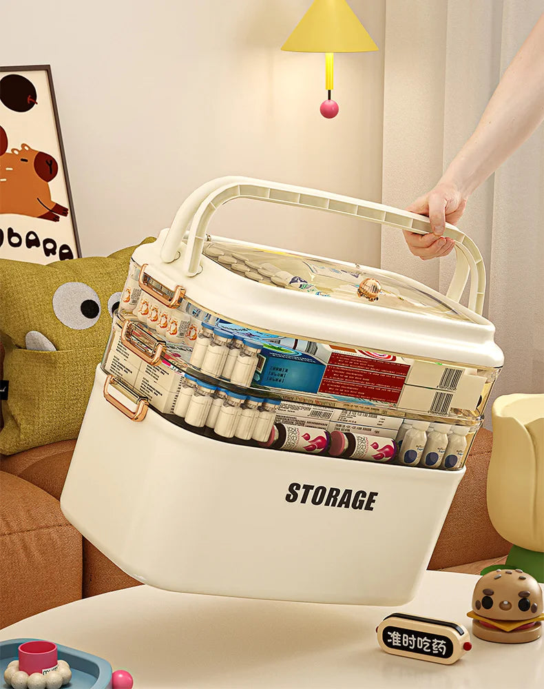 Portable Multi-Layer Family First Aid Organizer - 10