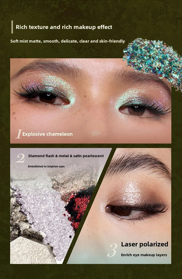4-Color Chameleon Shimmer Eyeshadow Palette - 19