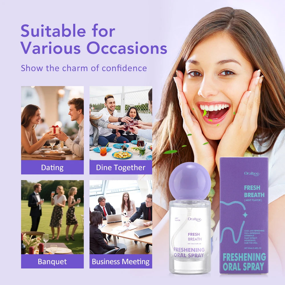 Refreshing Mint Oral Breath Spray for Instant Freshness - 10