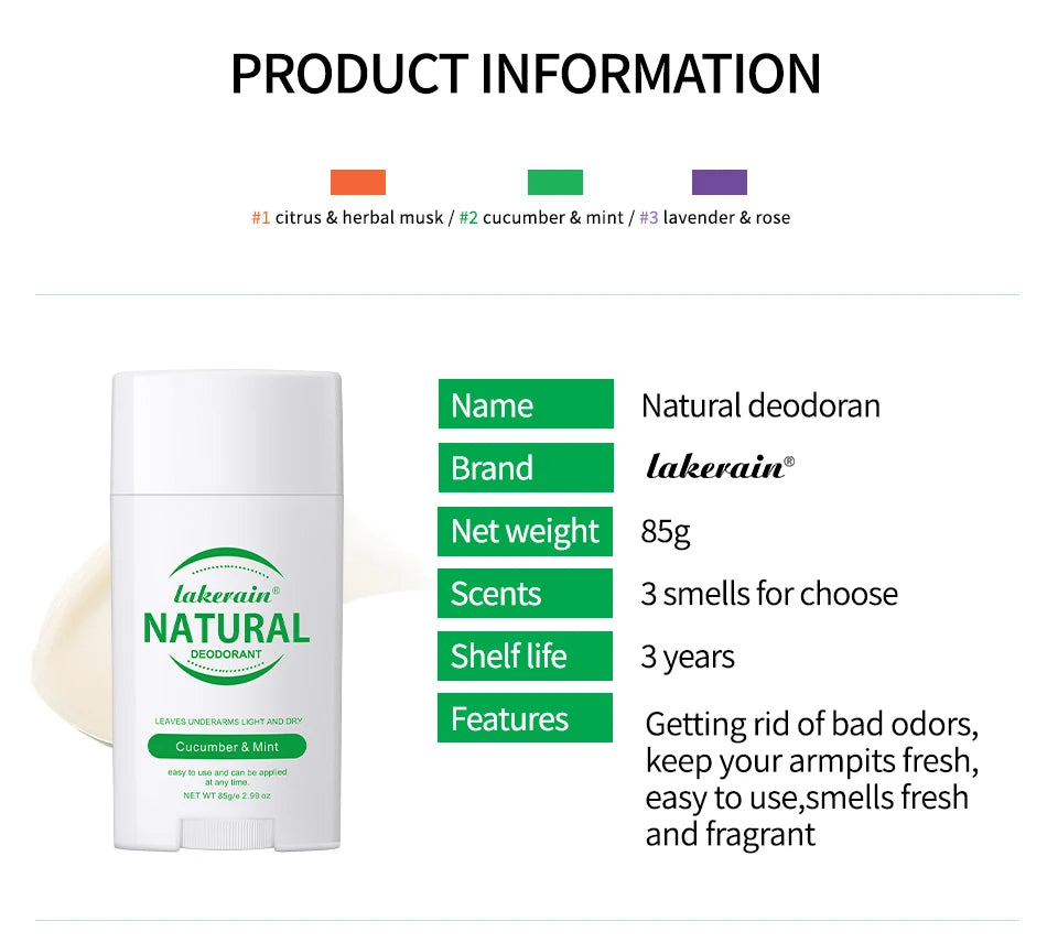 Long-Lasting Natural Solid Deodorant Stick for Fresh Underarms - 18