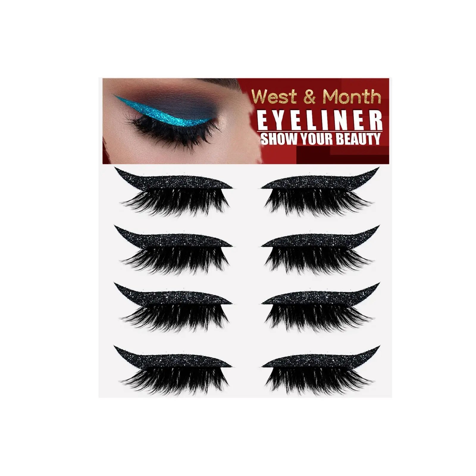 Reusable Self-Adhesive Eyeliner and Eyelash Stickers - 15
