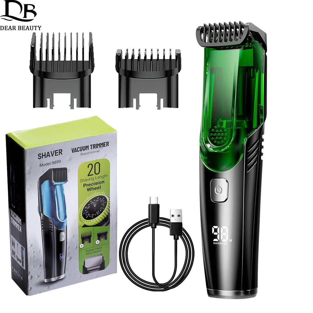 Cordless Vacuum Beard Trimmer with Precision Length Control