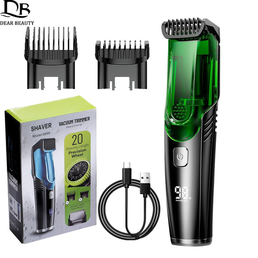 Cordless Vacuum Beard Trimmer with Precision Length Control