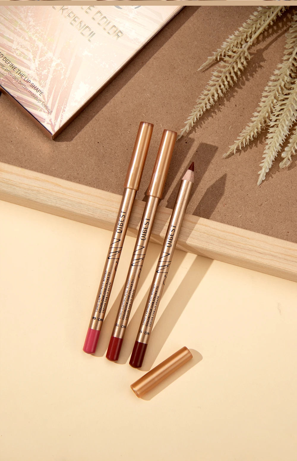 12-Color Waterproof Matte Lip Liner Pencil Set - 21