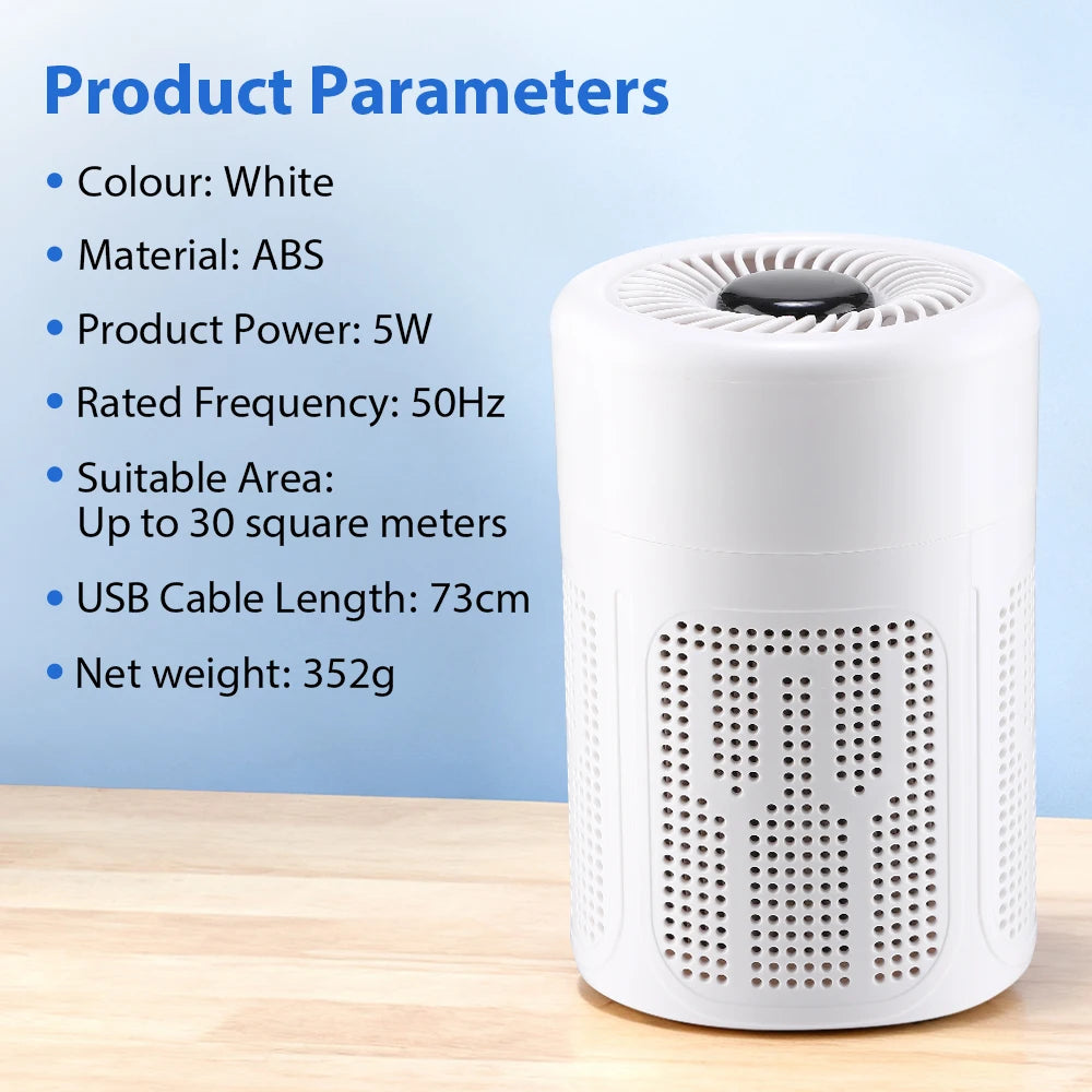 Portable HEPA Desktop Air Purifier with Negative Ion Technology - 10
