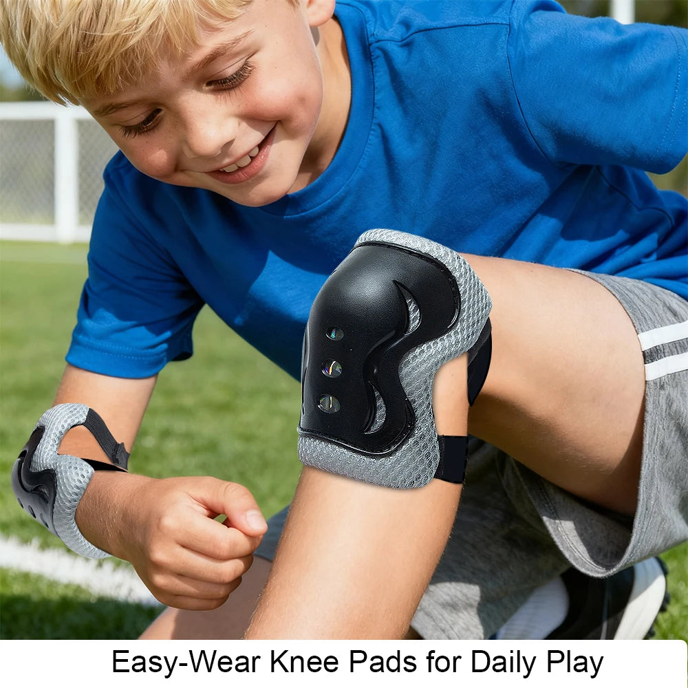 Kids Adjustable Protective Helmet and Safety Gear Set - 21