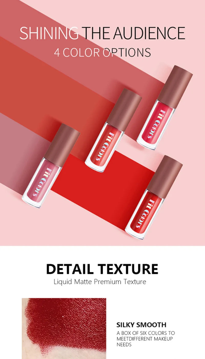 4-Piece Diamond Finish Long-Lasting Velvet Lip Gloss Set - 7