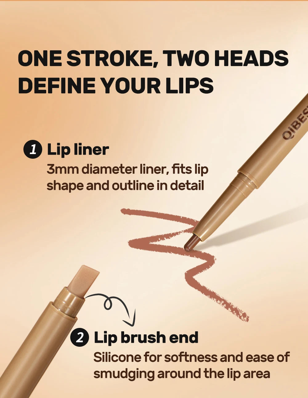 2-in-1 Matte Lip Liner and Precision Blending Brush - 9