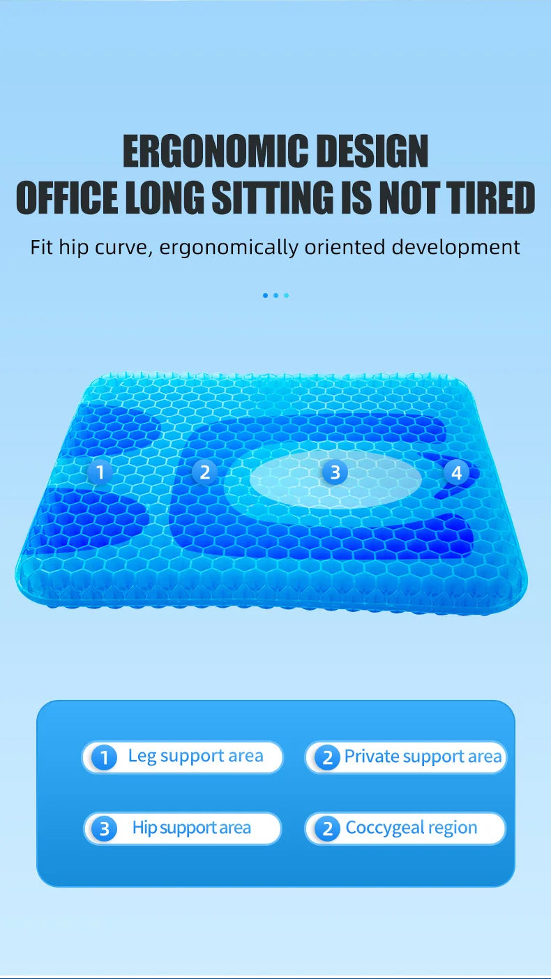 Breathable Honeycomb Gel Seat Cushion for Car and Office - 9