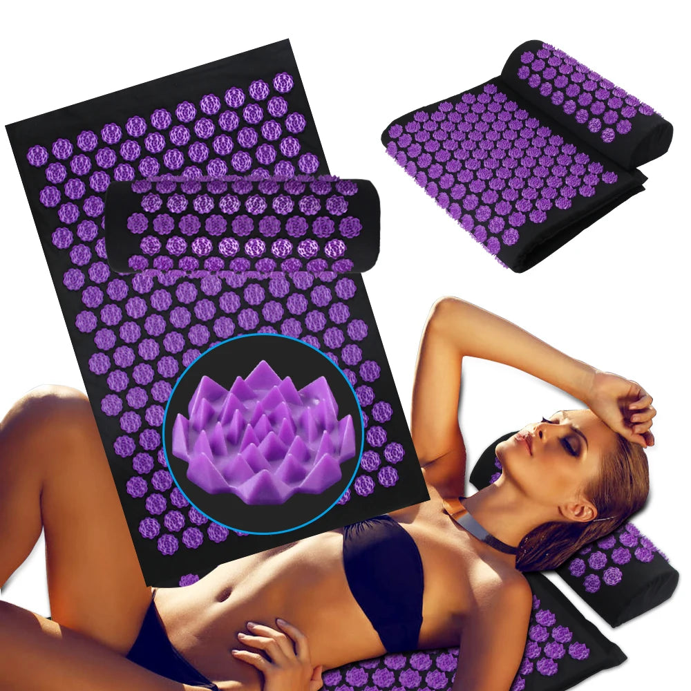 Acupressure Massage Mat and Pillow Set for Pain Relief