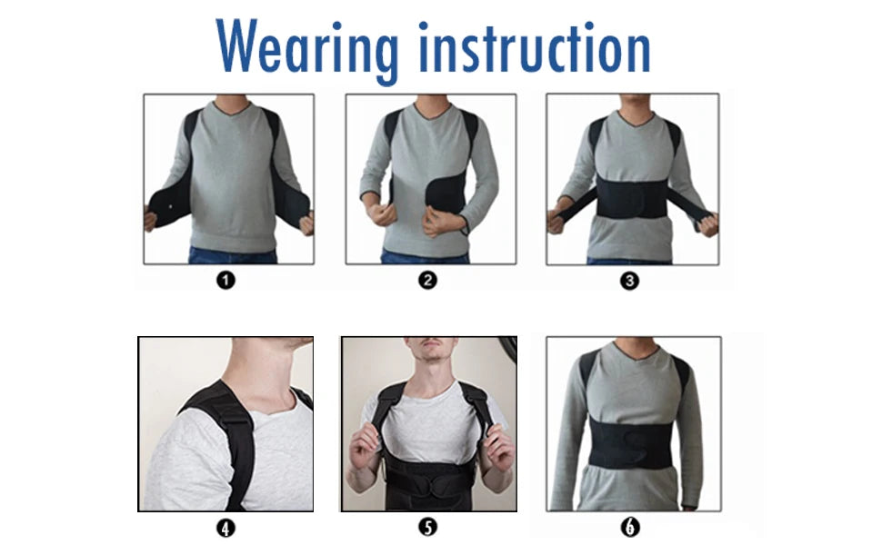 Adjustable Full Back Posture Corrector Brace - 8