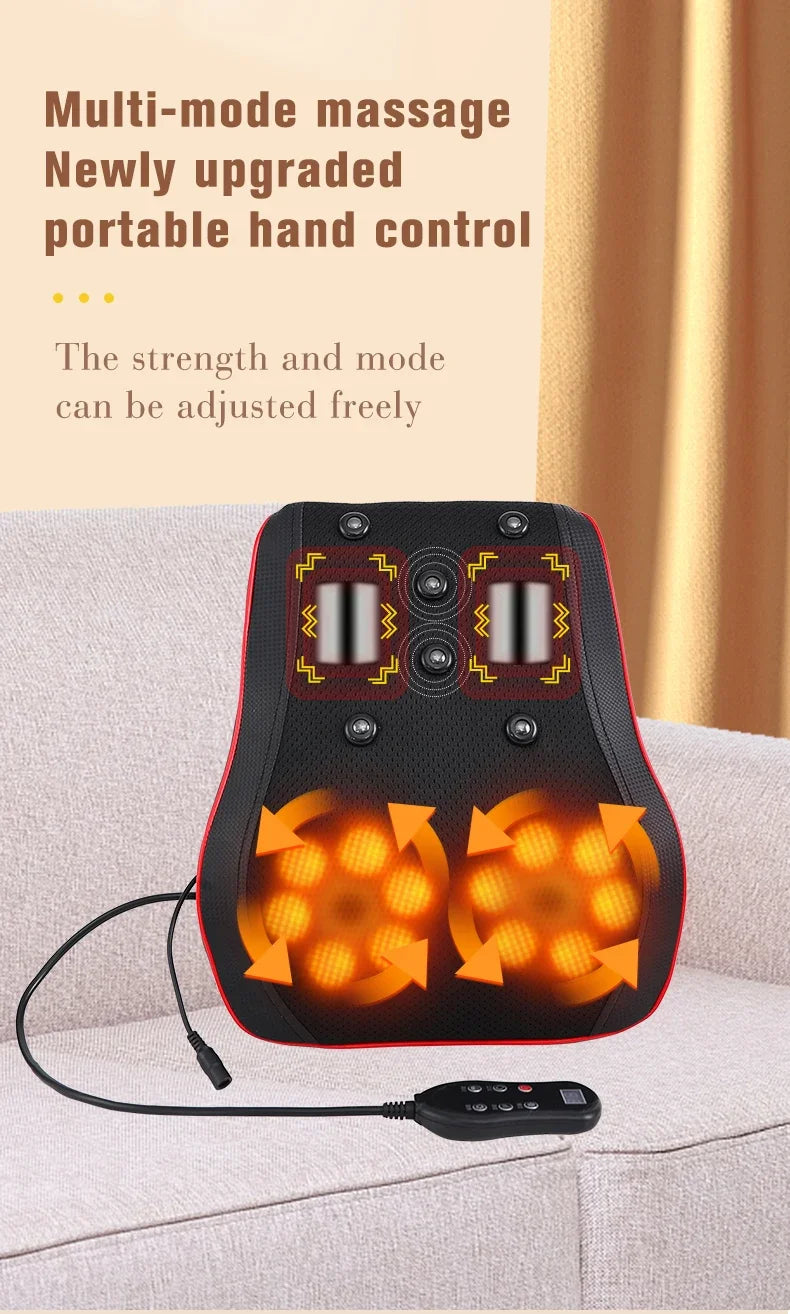 Electric Heated Shiatsu Neck and Back Massage Pillow - 9