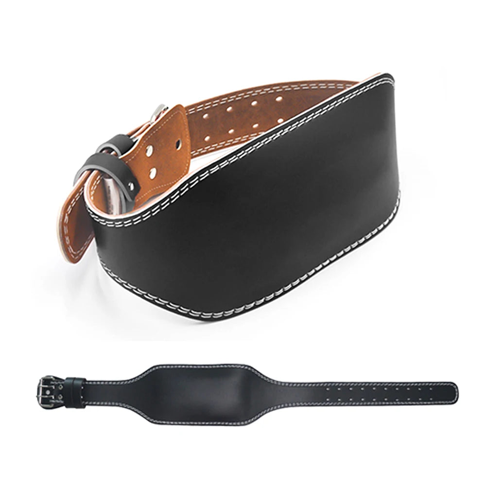 Adjustable Leather Weightlifting Belt for Back Support - 17