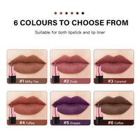 2-in-1 Waterproof Matte Lip Liner and Lipstick Crayon
