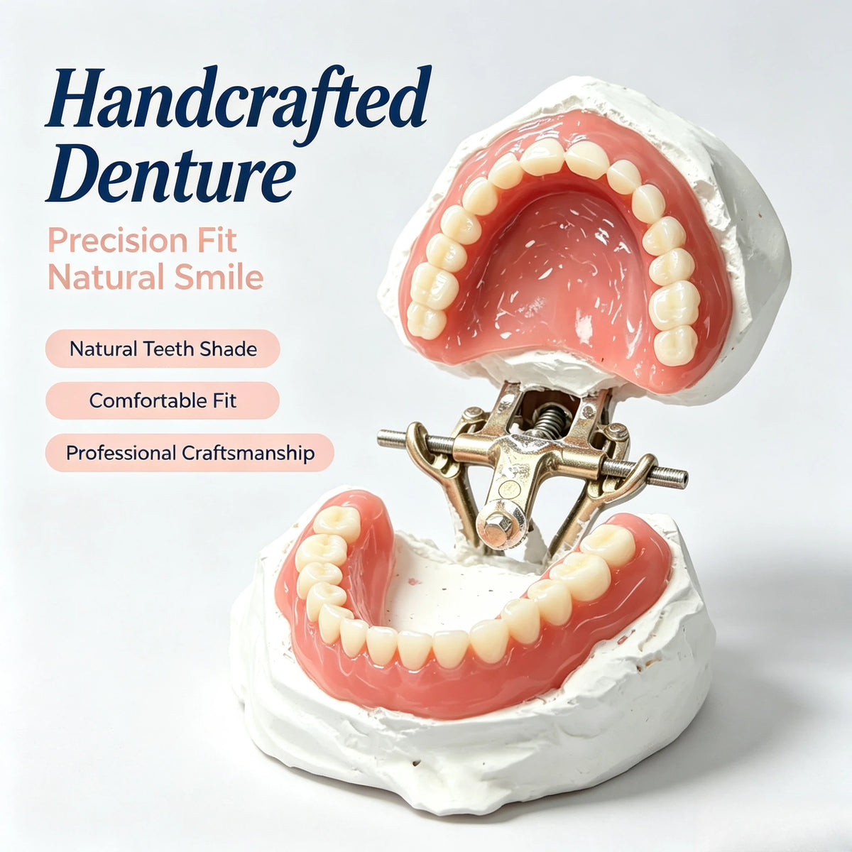Instant Comfort Silicone Denture Set for a Natural Smile