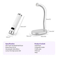 Portable 2-in-1 UV LED Nail Dryer with Magnetic Stand