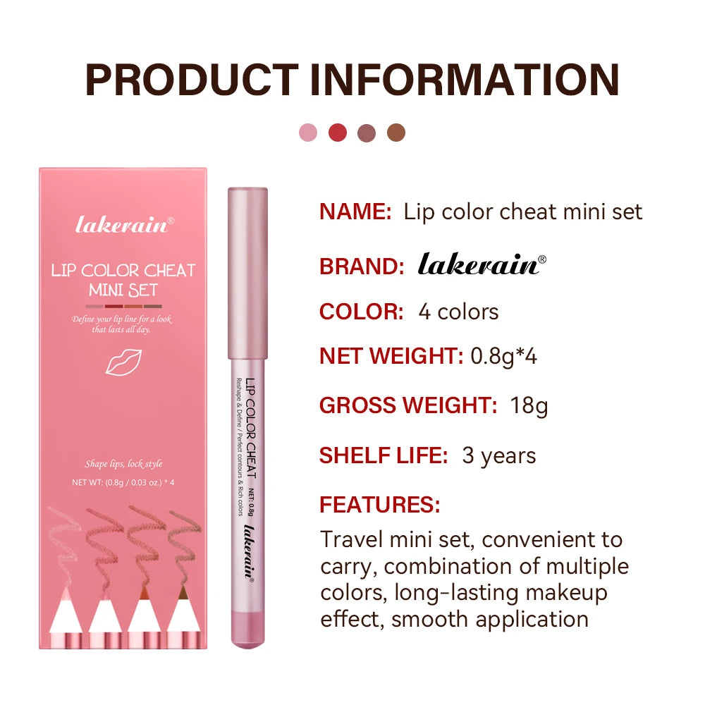 Long-Lasting Waterproof Matte Lip Liner Set - 7