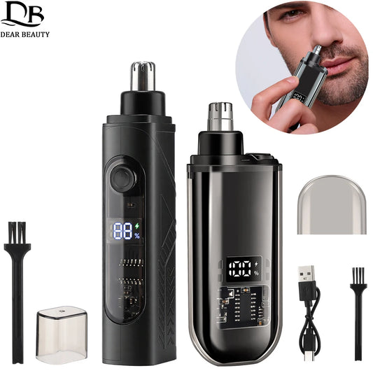 Electric Rechargeable Nose and Ear Hair Trimmer with LED Display