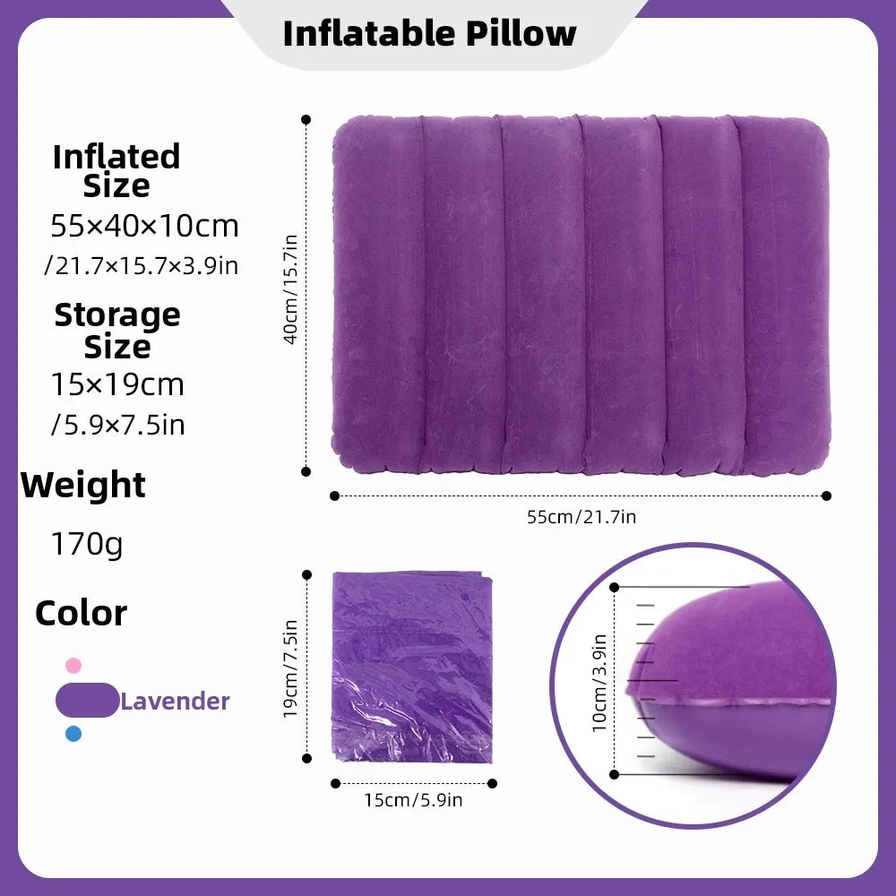 Inflatable Travel Pillow for Neck, Back, and Leg Support - 16