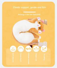 Heated Cat Plush Pillow for Pain Relief