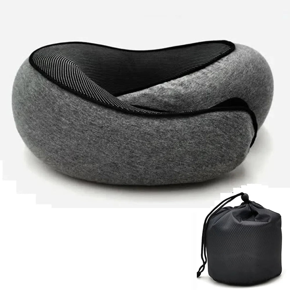 Ergonomic Memory Foam Travel Neck Pillow for Comfortable Sleep - 8
