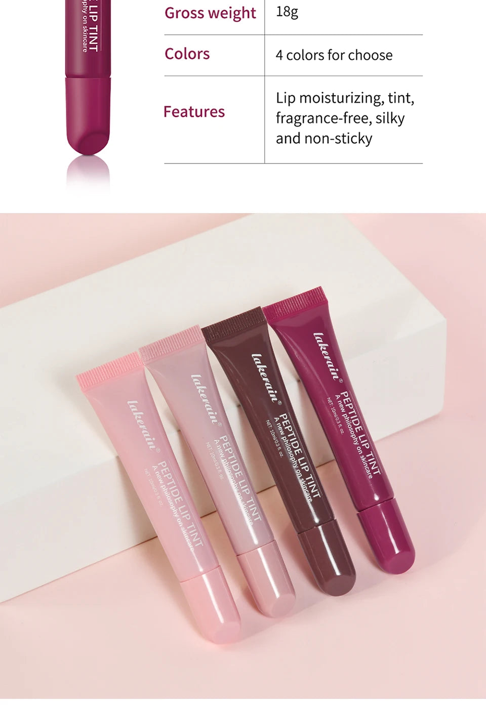 Peptide Moisturizing Lip Tint for Soft Glossy Lips - 16