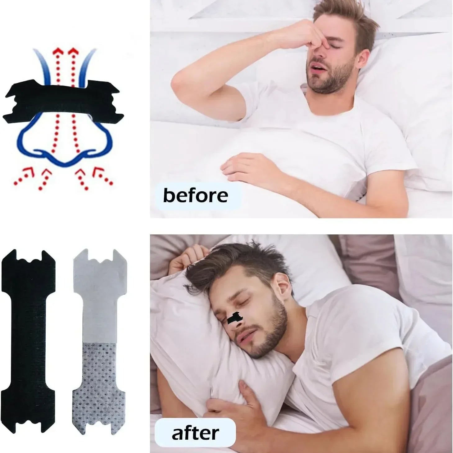 Breathable Nasal Strips for Snoring Relief and Better Sleep - 2