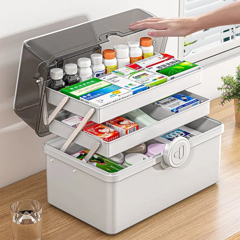 Large Multi-Tier Family Medicine Organizer Storage Box - 2