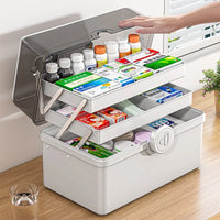 Large Multi-Tier Family Medicine Organizer Storage Box