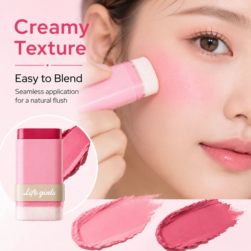 3-in-1 Cream Blush Stick for Cheeks, Lips, and Eyes - 3