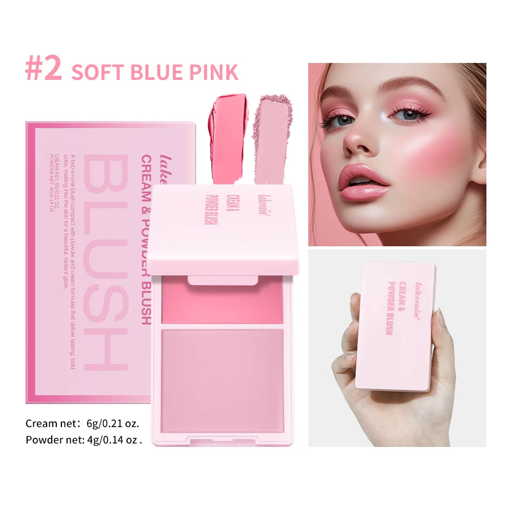 2-in-1 Cream and Powder Long-Lasting Blush Palette - 20