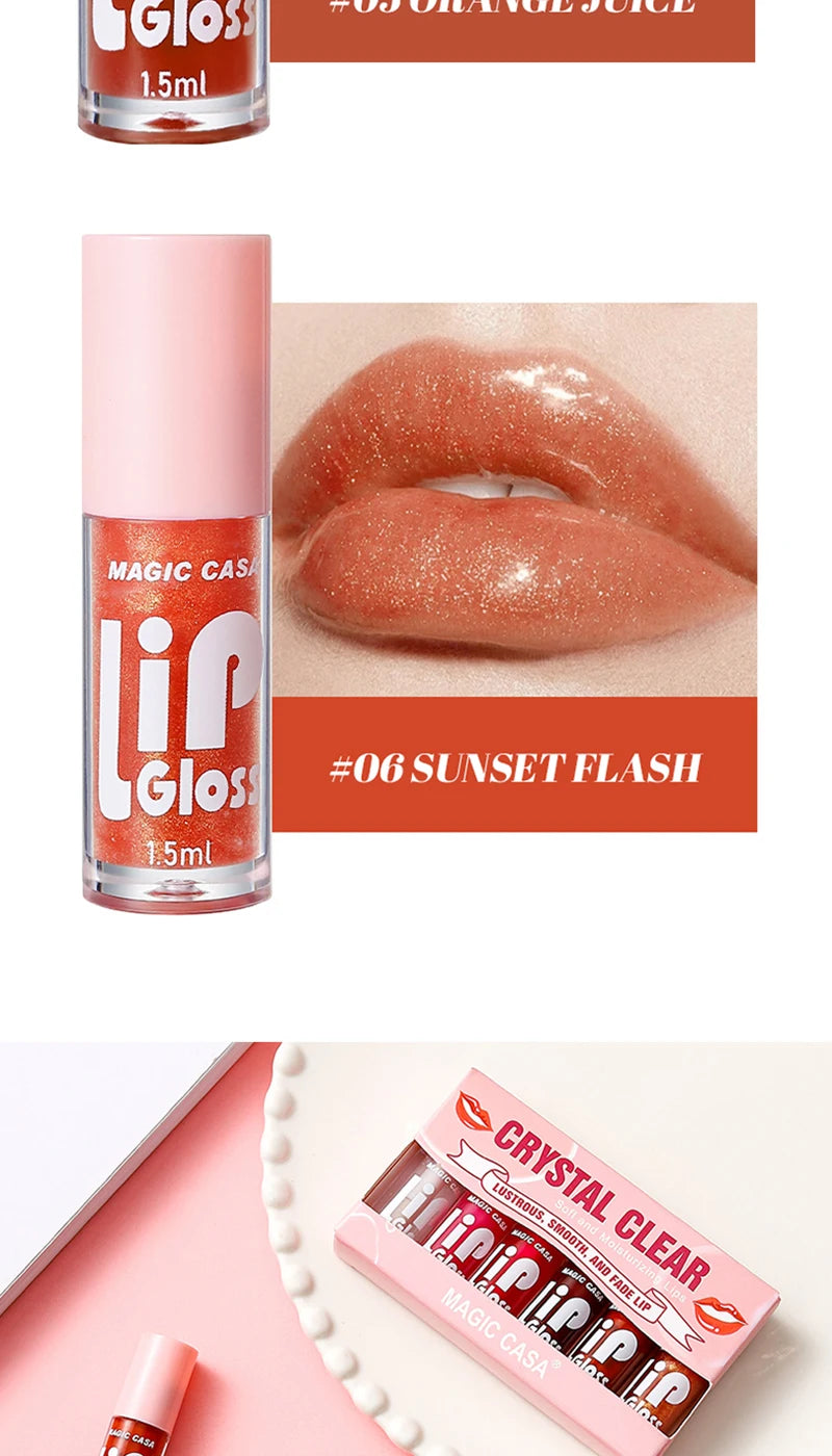 6-Piece Hydrating Water-Gloss Lip Oil Set - 17