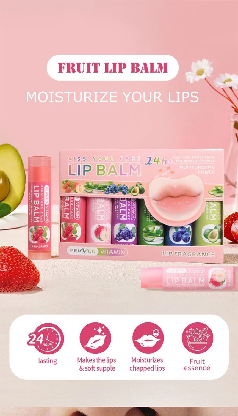 Fruit-Infused Hydrating Lip Balm Set - 7