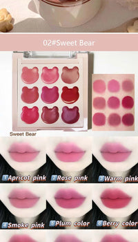 9-Color Velvet Lip Mousse Palette - Matte & Long-Lasting