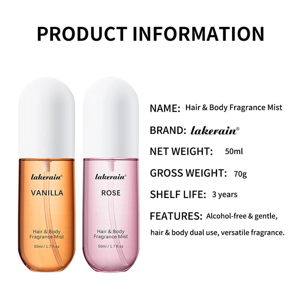 Long-Lasting Vanilla and Rose Hair and Body Fragrance Mist - 16
