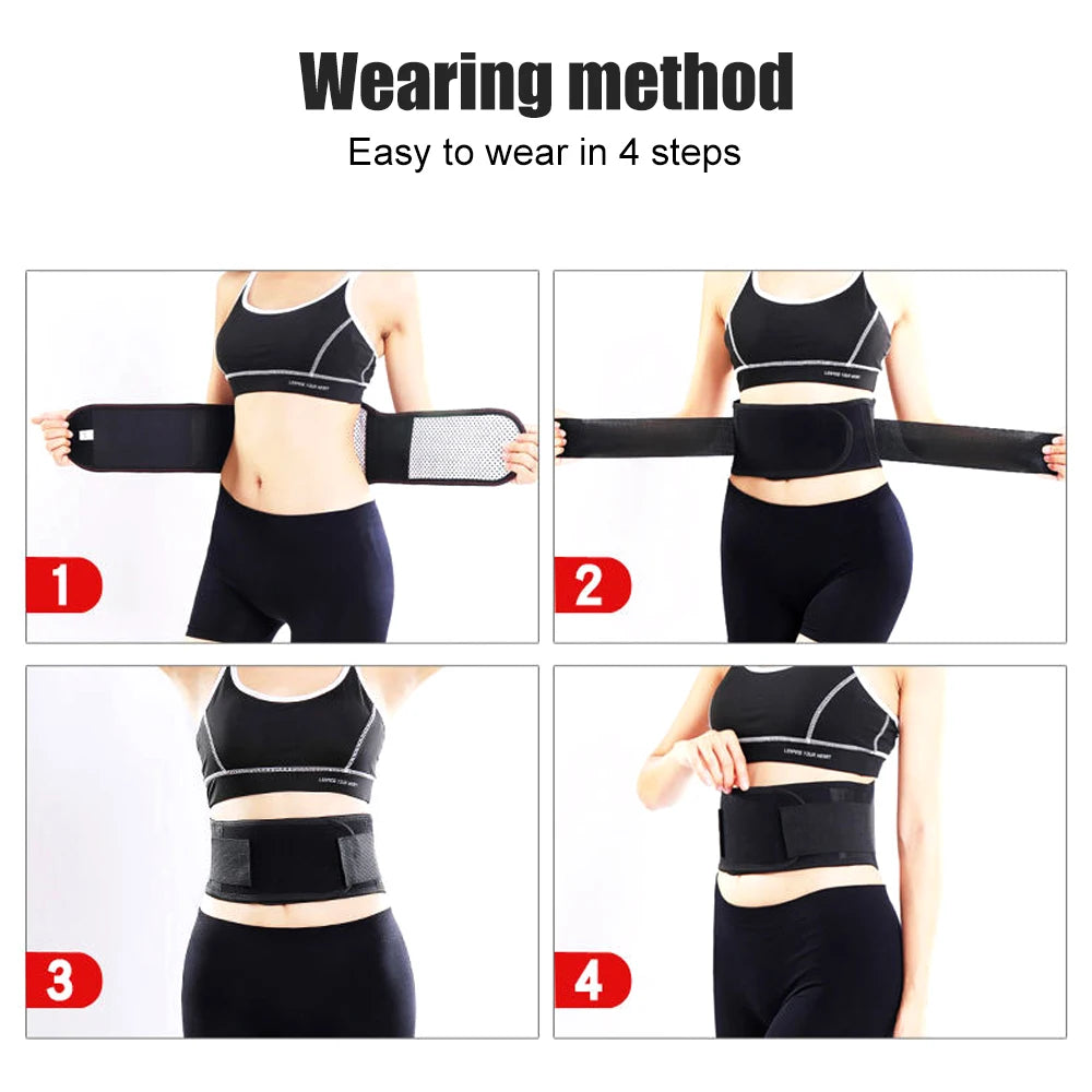Self-Heating Magnetic Lumbar Support Belt for Back Pain Relief - 2