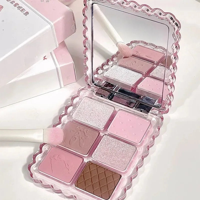 6-Color Matte and Shimmer Eyeshadow Palette - 4